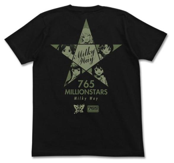 THE MILLION Milky Way Black tamanho S IDOLM@STER LIVE! camiseta
