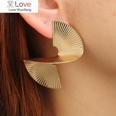 Nuovo Orecchino Geometrico Irregolare a Spirale per Donna Orecchino a Bottone in Metallo Esagerato Stile Punk Gioielli di Moda Orecchino Statement