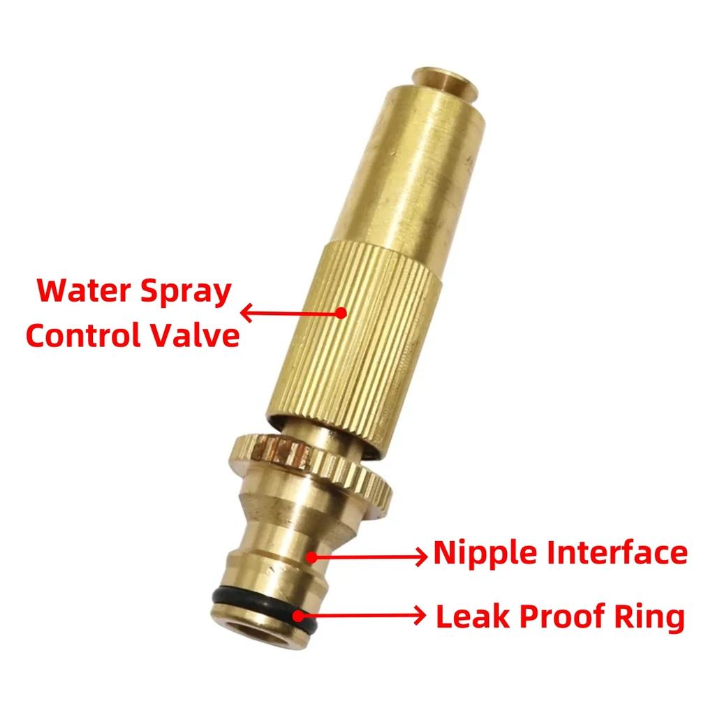 1Set/4Pcs 16mm Nipple Interface High-Pressure Copper Spray Gun 3 Modes Adjustable Garden Lawn Irrigation Car Washing Water Gun