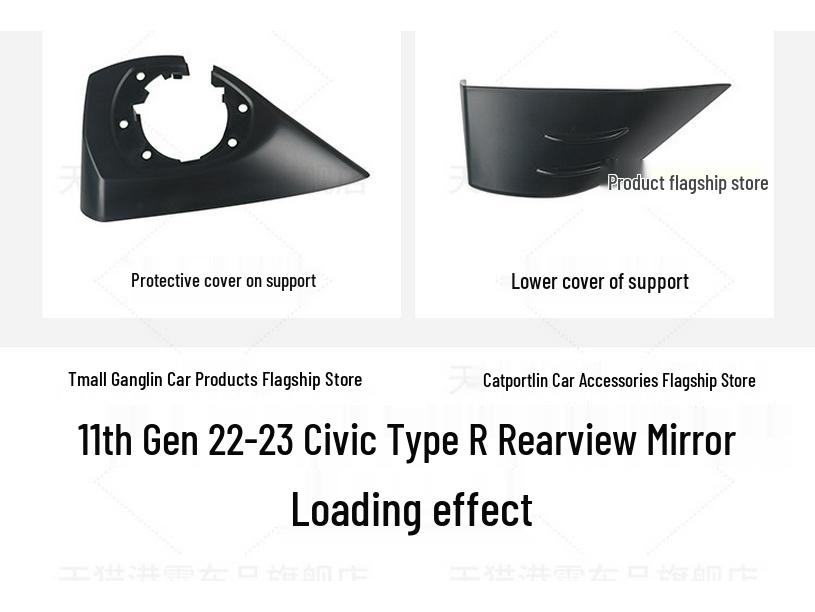 Honda Integra 11th Gen Civic Rearview Mirror Housing with Backup Camera, Lens, Frame, and Turn Signal Cover