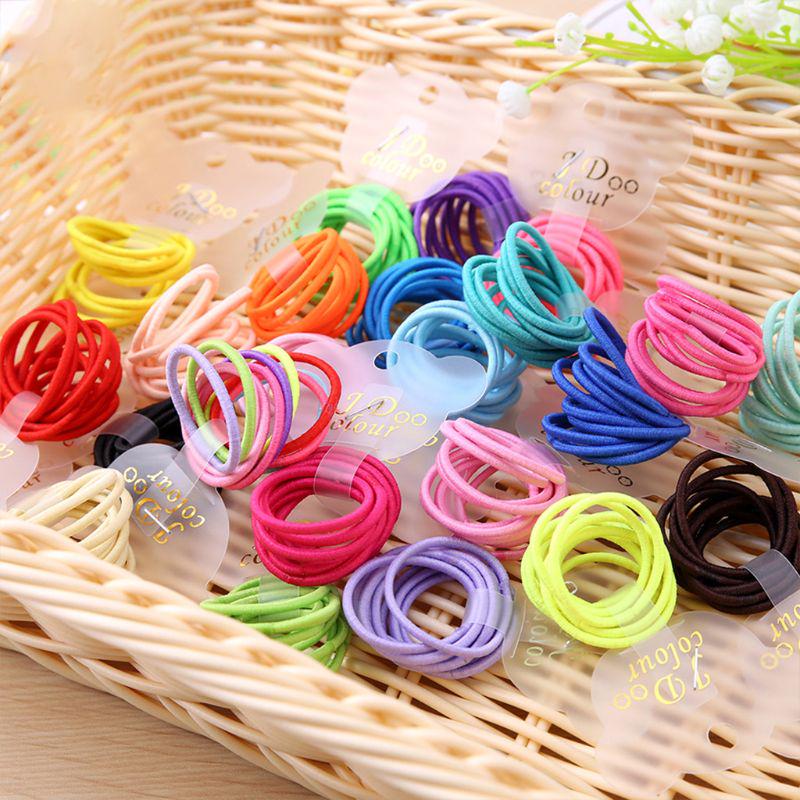 Buy 10Pcs/Set Children Baby Girls Mini Elastic Rubber Band Fluorescence