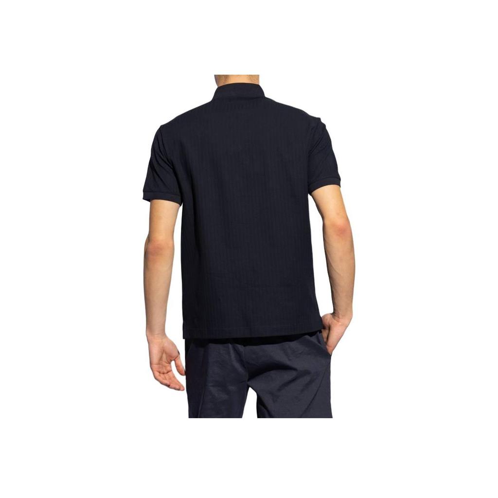 Emporio Armani Solid Color Polo Collar Short Sleeve Polo Shirt Men Tops Black 3D1FM2-1JGYZ-F996