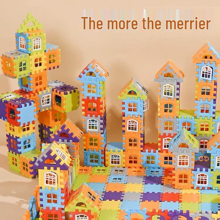 Grand Ensemble de Blocs de Construction Emboîtables pour Enfants de 3 à 6 Ans - Jouet Éducatif en Plastique pour l'Assemblage de Maison