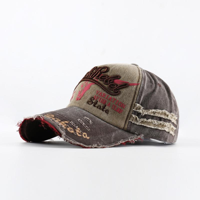 Hat Men's Women's Retro Baseball Cap Washed Denim Old Cap Spring and Autumn Casual Visor Trendy Man