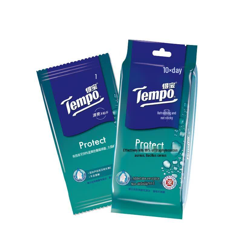 Tempo Mild Portable Wet Wipes (10 Count)