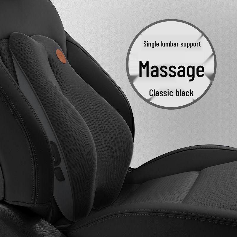 Electric Massage Memory Foam Car Lumbar Support Cushion & Headrest Set