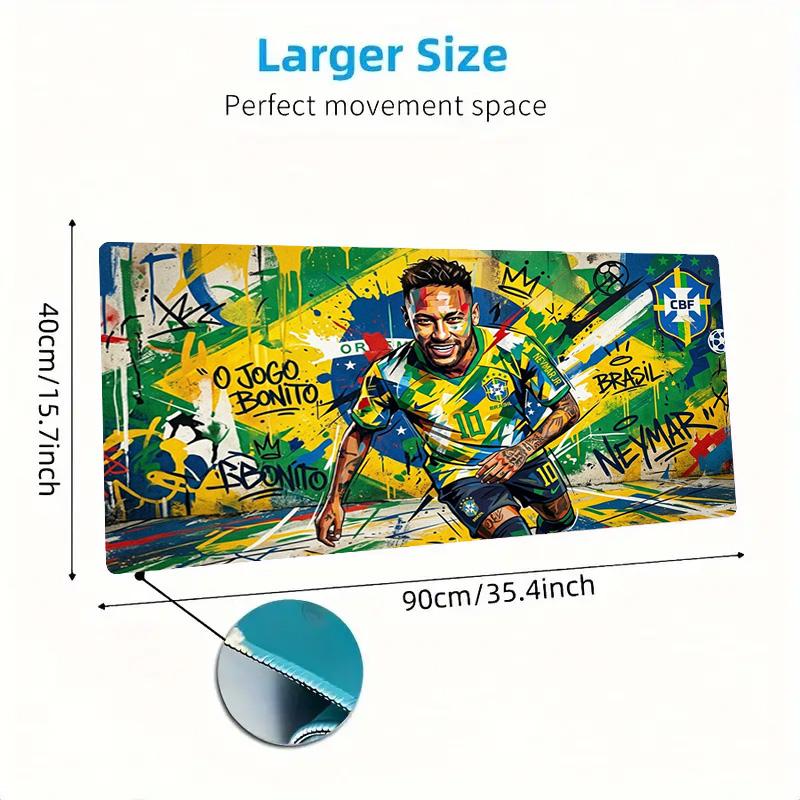 Neymar Jr Art Color Mouse Pad Large Gaming Table Cushion Non-slip Laptop Tablet Big Mousepad XXL Mat Mini PC Playmat With Lock edge