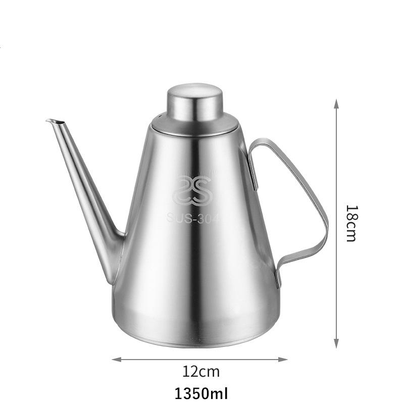 Stainless Steel Oil Bottle Oil Pourer Leakproof Seasoning Pot Kitchen Sauce Dispenser Strainer Container Storage Jars For Spice