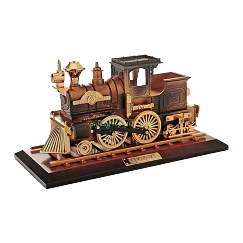 24TE Nostalgic Railway Train And Classical Car Model Wind Up Music Box with Base For Shelf Desktop Decoration Ornament Gift