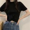 Thin Slim Fit Design Niche Knit Shirt Short Sleeved T-shirt Women's Summer High Waist Exposed Navel Short Top