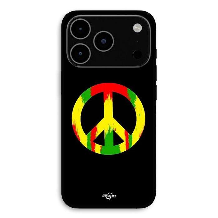 Hülle Für iPhone 18 Pro Max Peace and love bunt Maniacase schwarz
