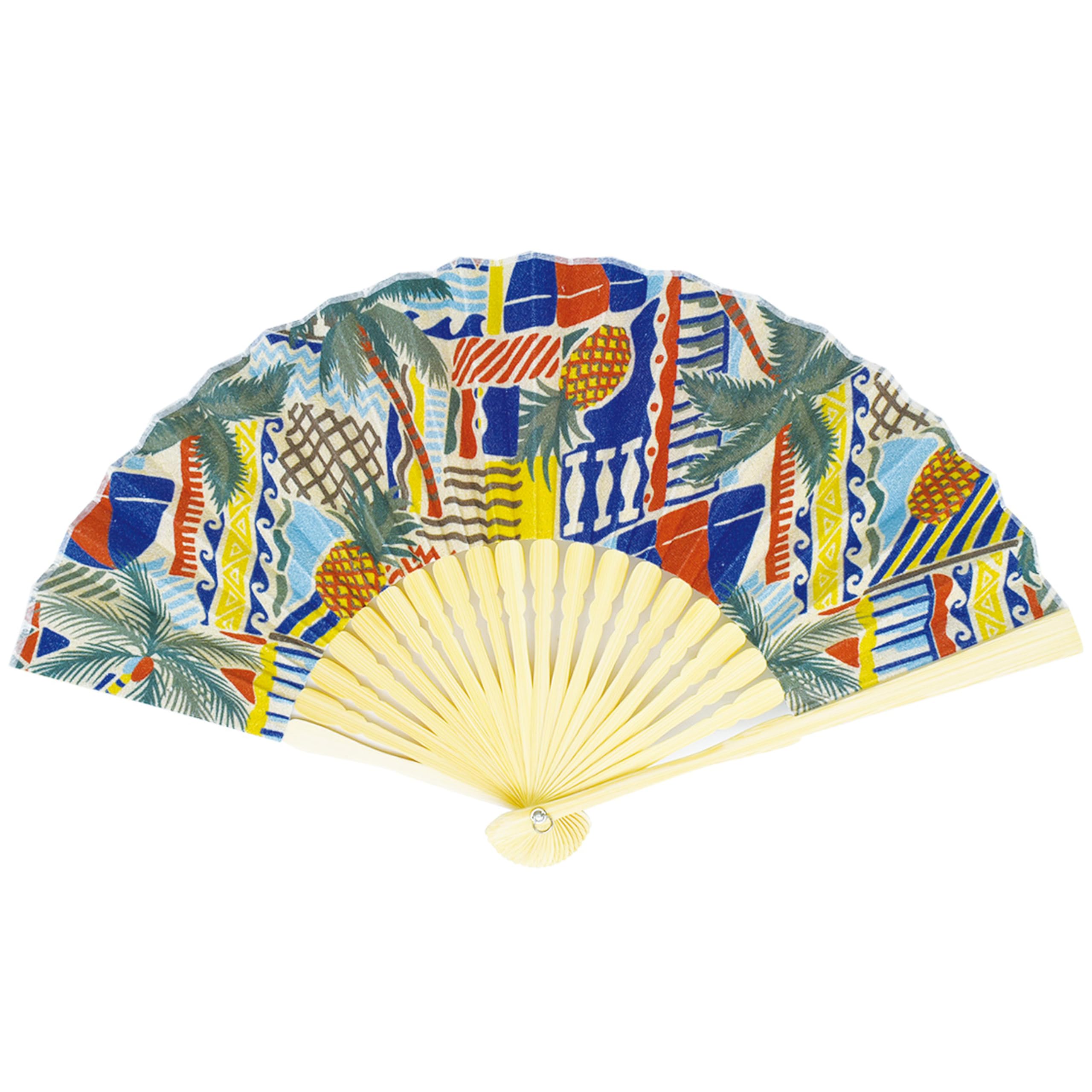 Onishi Kensei Printed Folding Fan, 20cm,  Ripple  (S19M-BE)