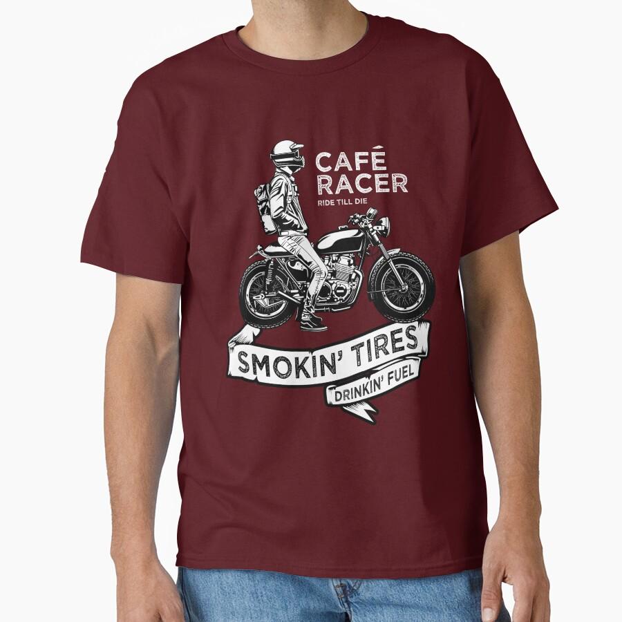 Cafe Racer Bikers Classic Motorcycle Rider 100% cotton printed Vintage T Shirt large size Adult tops S-6XL