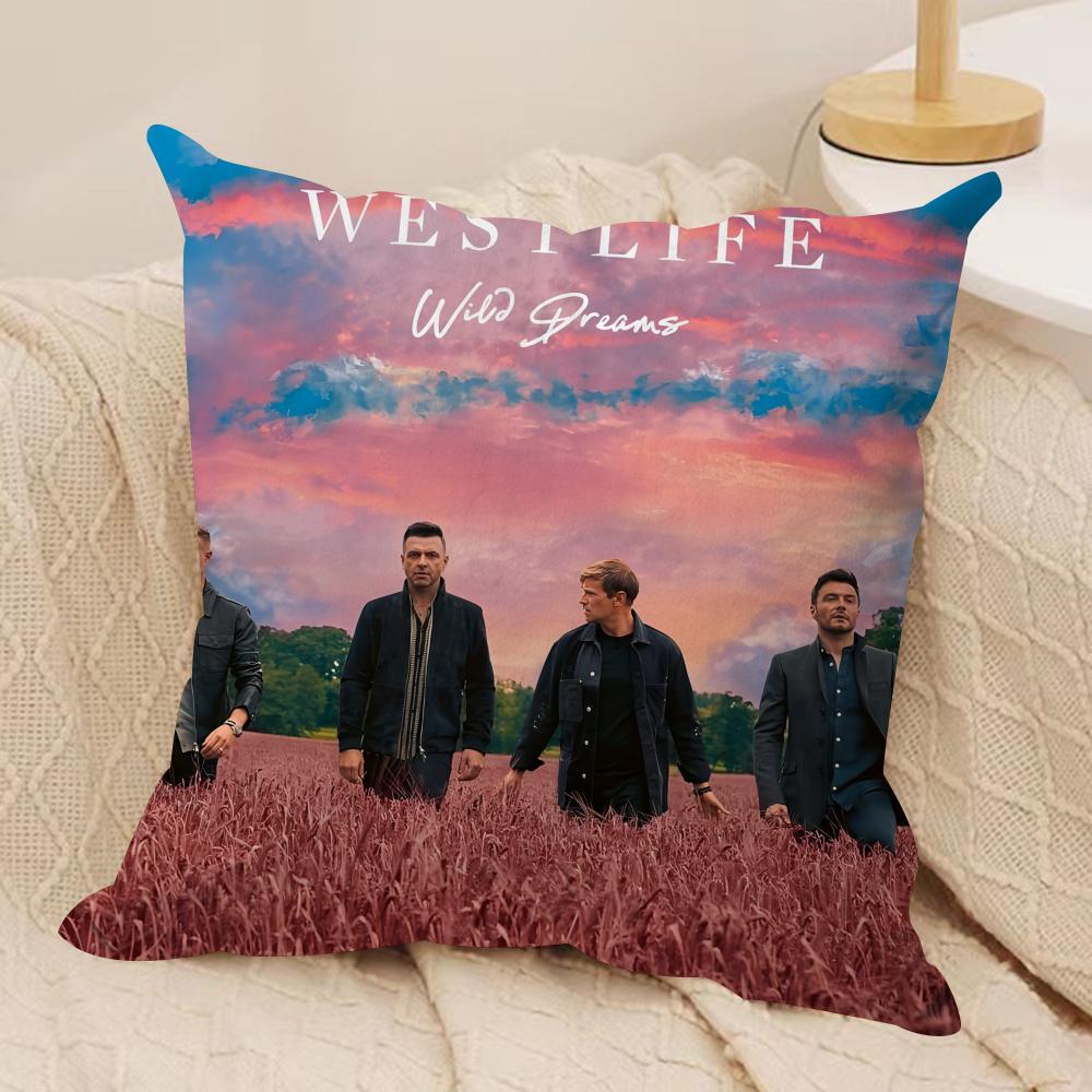 

Cool WWestlife Band Cushion Cover Silky Short Plush Invisible Zipper Dustproof Sofa Pillow Case For Home Decor 30x30cm