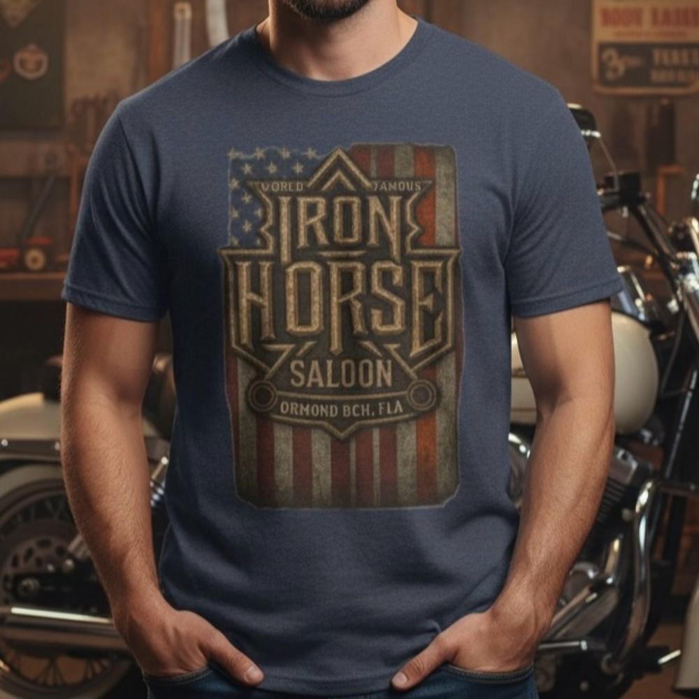 Футболка Iron Horse Saloon – Байкерский Бар Футболка, Рубашка, Мотоциклетный Слет Harley Байкер Унисекс Футболка XL