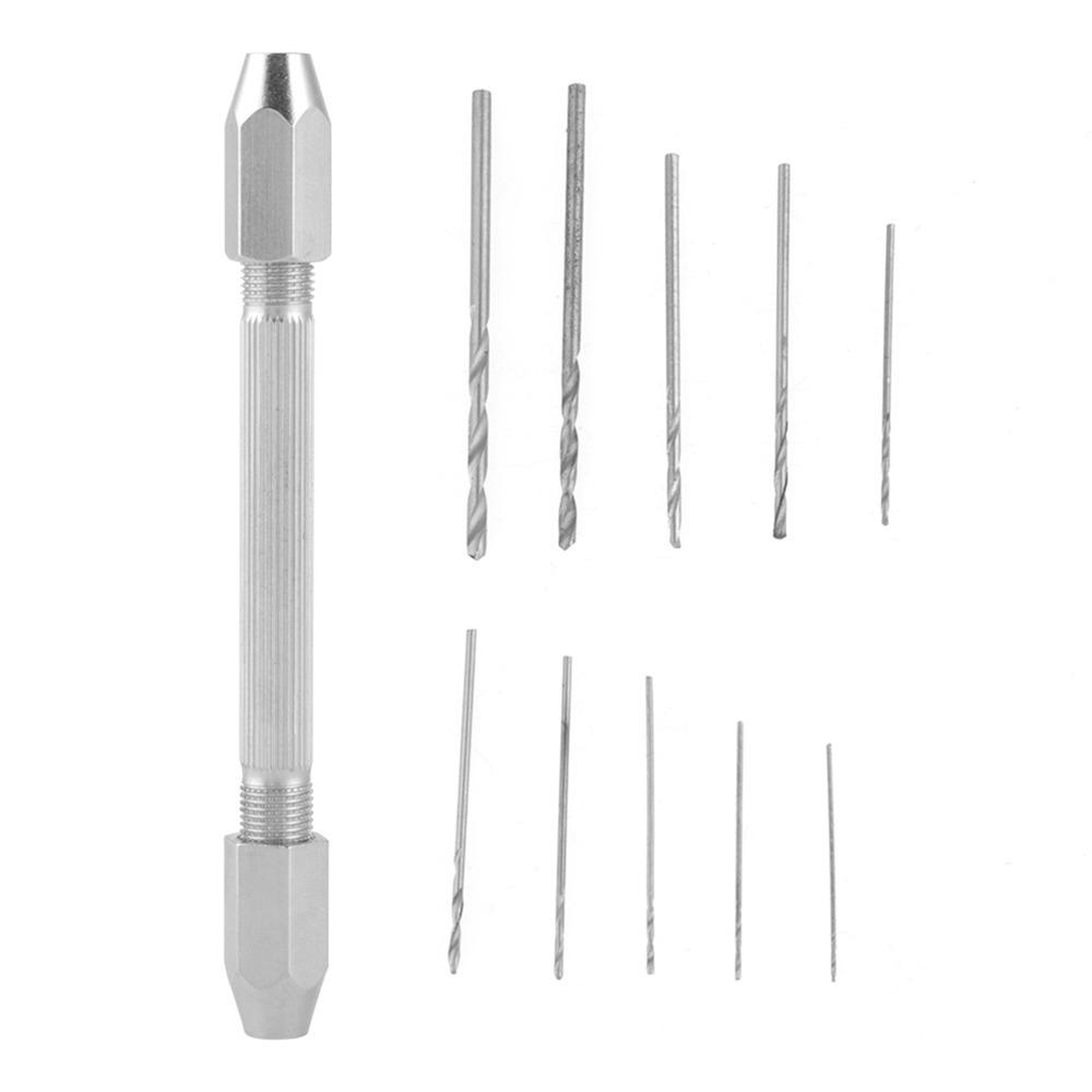 10pcs Double Ended Chuck Micro Twist Drill Bit Set Jewelry Watch Repair Tool Jewelry Making