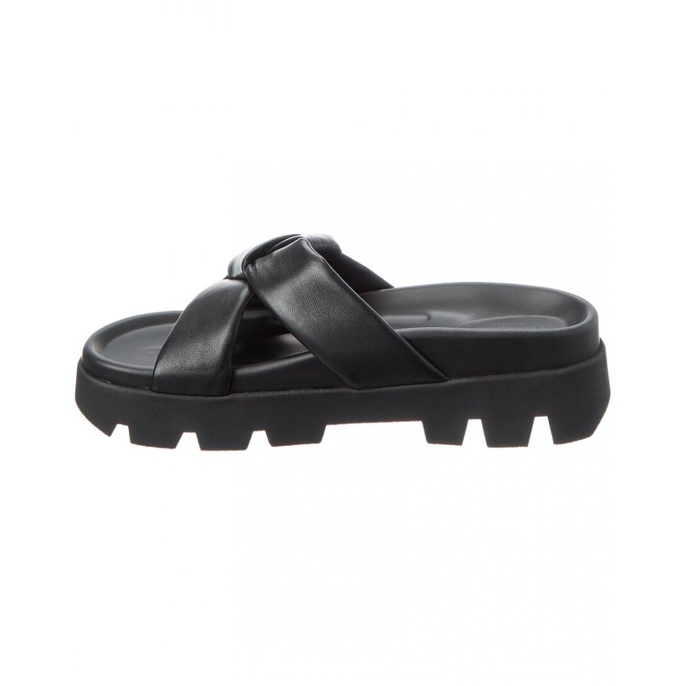 Salvatore Ferragamo Ferragamo Air Lug Leather Sandal Black