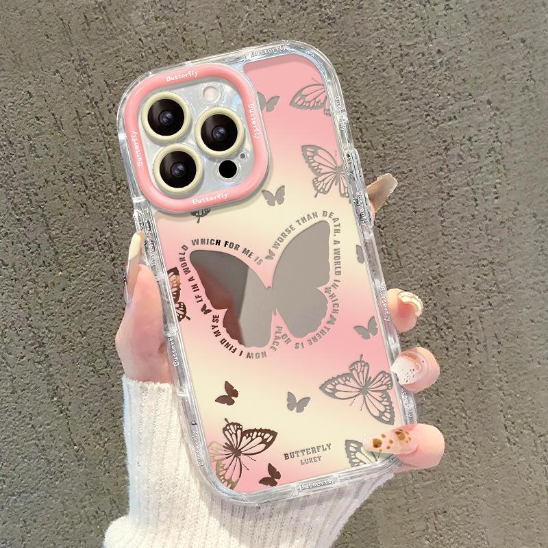 For IPhone 17 Mobile Phone Case for IPhone 14 Blooming Butterfly 13 Mirror 12pro Transparent Soft Edge Xs/15 Silicone