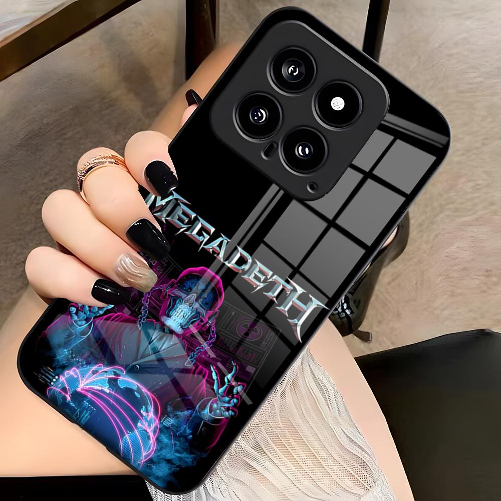 Rock Megadeth Music Phone Case For Xiaomi 15 Redmi Note 14 13 12 11 T Lite Ultra Pro ProPlus 12 10 C 5G Glass Cover