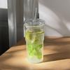 Large Capacity Straw Cup Transparent Cold Drink Cup Creative Glass Cup  Juice Beer