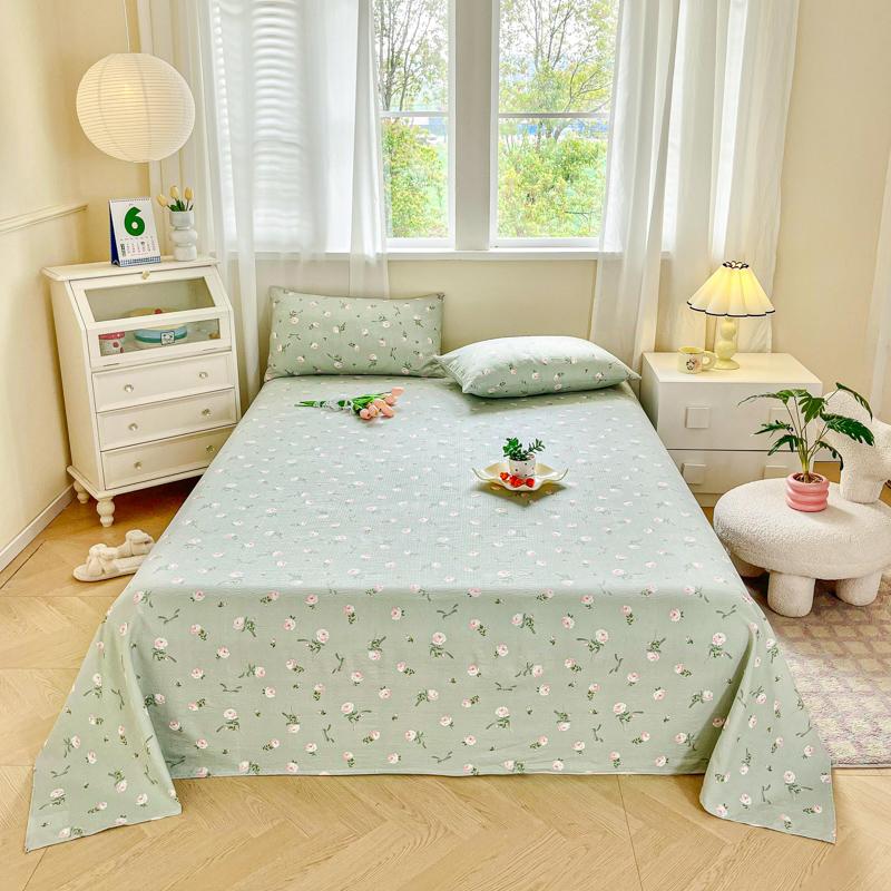 Cotton Bed Flat Sheet for Double Bed Plain Solid Color Top Sheets Single/Queen/King Flat Bedsheets Home Bed Linen Sheets