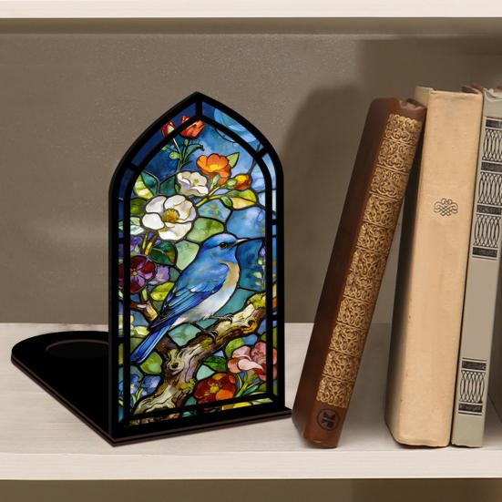 Gothic Book Nook Suncatcher Stained Glass Candle Holder Window Bookshelf Insert Diorama for Library Decor Bookish Gifts for Readers Book Lovers