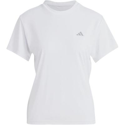T-shirt à Manches Courtes et Col Rond avec Logo Couleur Unie pour Femmes Hauts Blanc HZ0112