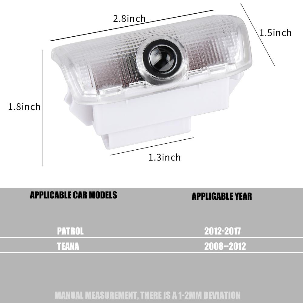 2/4pcs Wireless LED Door Welcome Light Laser Projector Logo Car Accessories For Nissan Nismo PATROL 2012-2017 TEANA 2008-2012