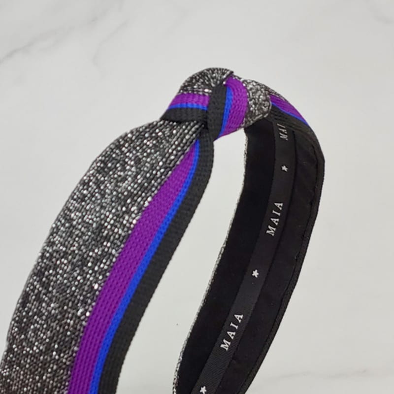 MAIA Shining Stripe Headband - Navy
