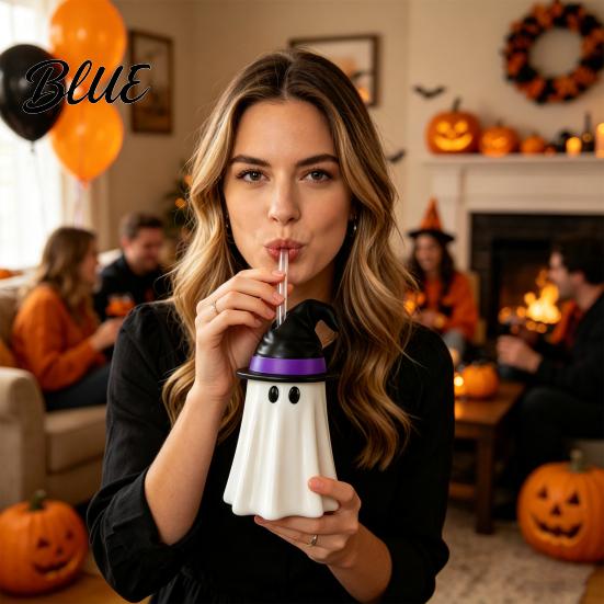 Flexibler Silikon-Dosenbezug Halloween-Hexenhut Geisterhalter Gruselige Isolierhülle für Standard-Feiertagsgetränke Soda Bier,