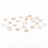 New Fashion Gold Pearl Love Butterfly Cross Hollow Opening 22-piece Suit Ring
