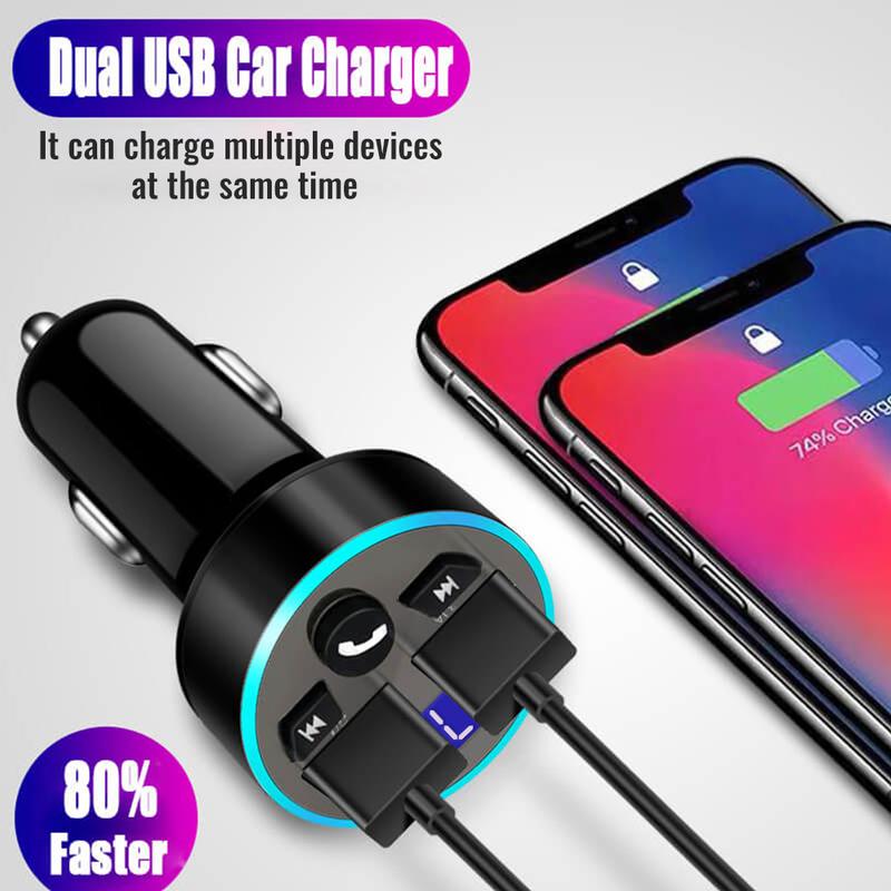 USB Car Wireless Bluetooth FM Radio Transmitter Car MP3 Radio Charger Adapter FM Transmitter Car MP3 Player Double USB FM Player