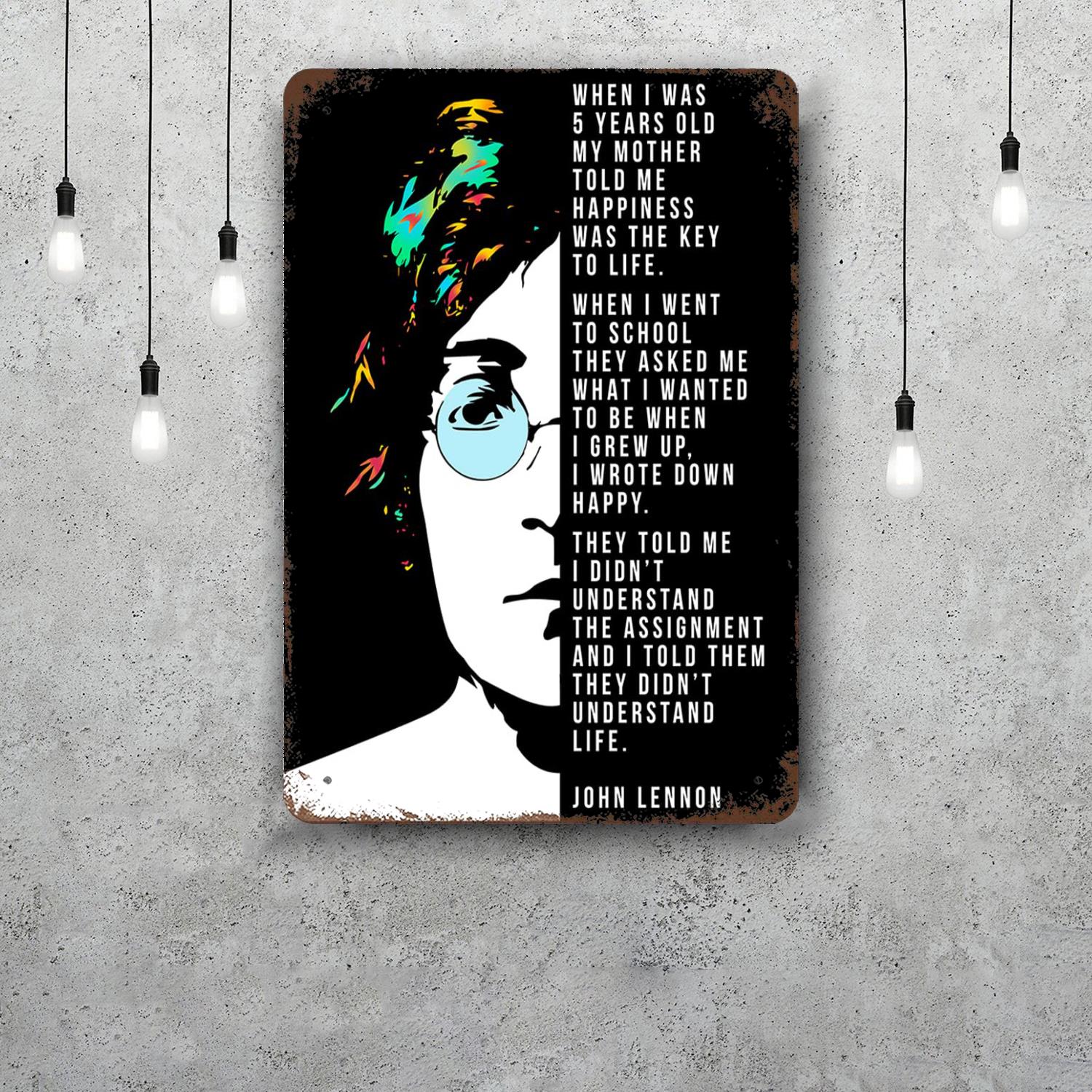 

Mfoever Lennon Vintage Metal Tin Signs Posters Decor Retro Metal Plaque Wall Art Decor for Garage Bar (as the picture,30x40cm(11.8x15.7inch))