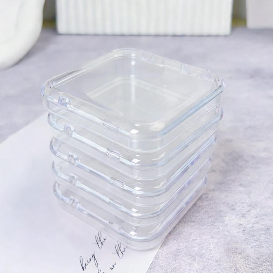 5Pcs Transparent Pink Storage Box, Nail Art Display Case for Fake Nail Tips Organizer Press-on Nails Packing Box