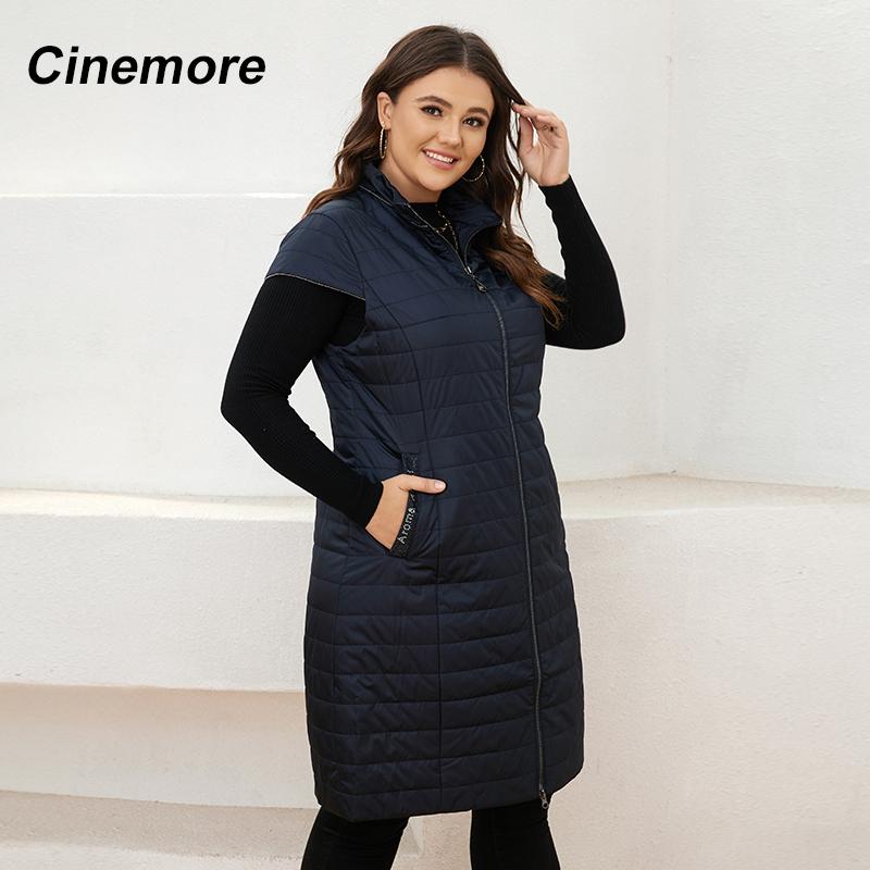 

Cinemore Женские зимние пальто Длинные повседневные безрукавки Куртка Теплый ветрозащитное пальто Тонкое хлопчатобумажное пальто Высокое качество Женское пальто C2119