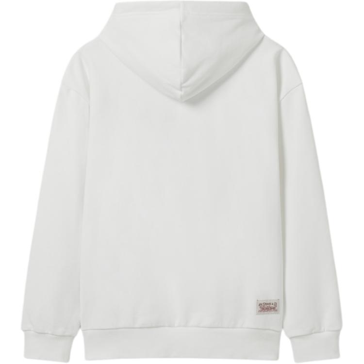 Levis Loose Fit Batwing Logo Printed Long Sleeve Hoodie Men hoodies White 0018O-0000