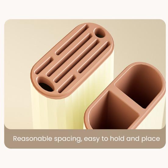U-Shaped Kitchen Rack PP Cutting Board & Utensil Holder with Drainage Tray Compact Countertop Storage Organizer for Cutters Chopsticks Spices