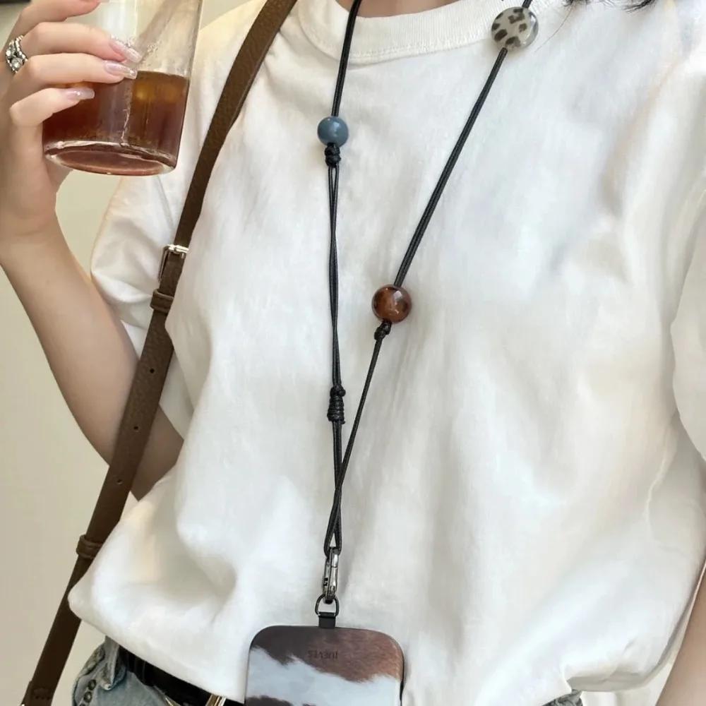 Retro Star Beaded Earphone Lanyard Anti-lost DIY Phone Neck Chain Keyring Cord Hand-woven Phone Lanyard
