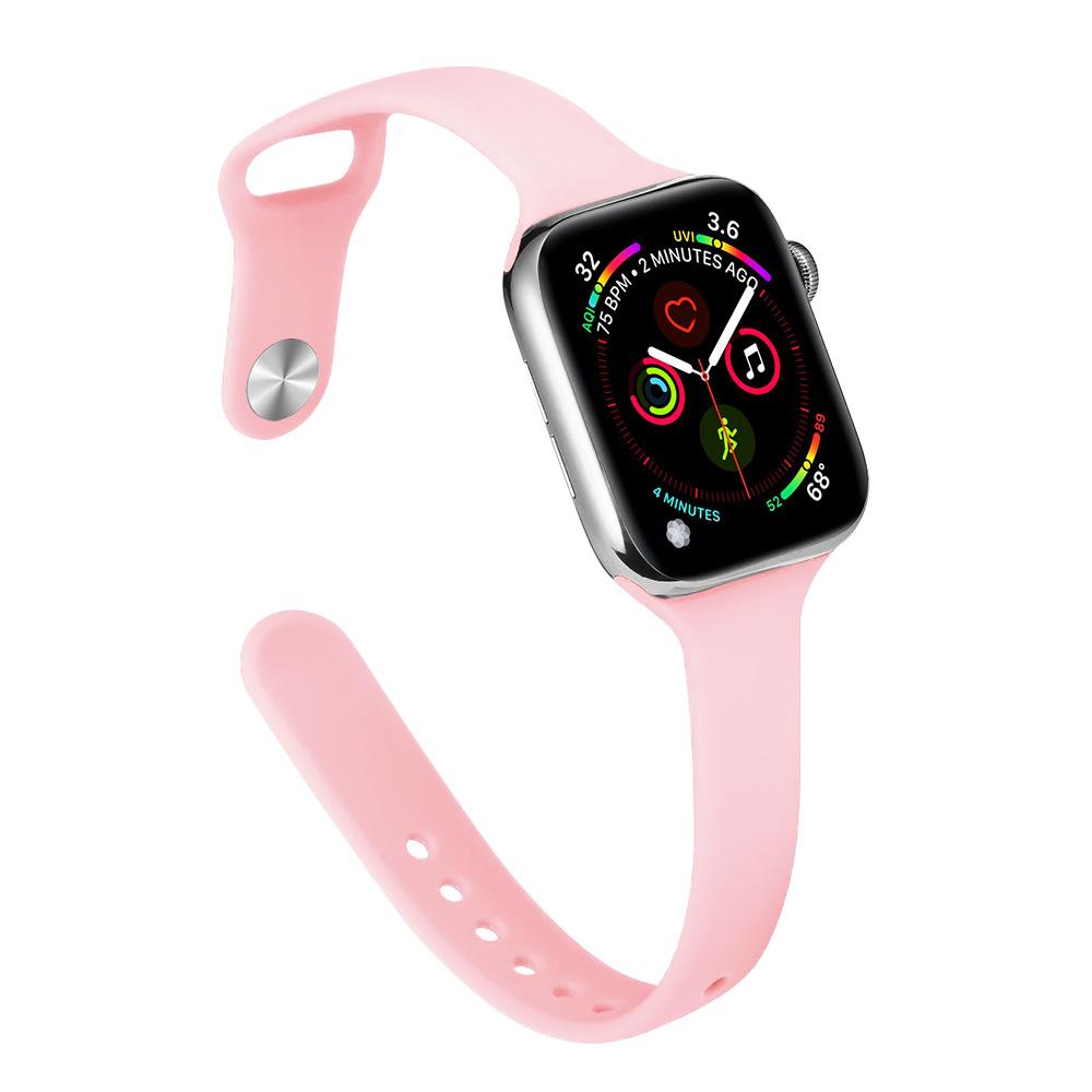 Slim Waist Silicone Watch Strap for Apple Watch Series 1-12, Ultra 1-3, SE3