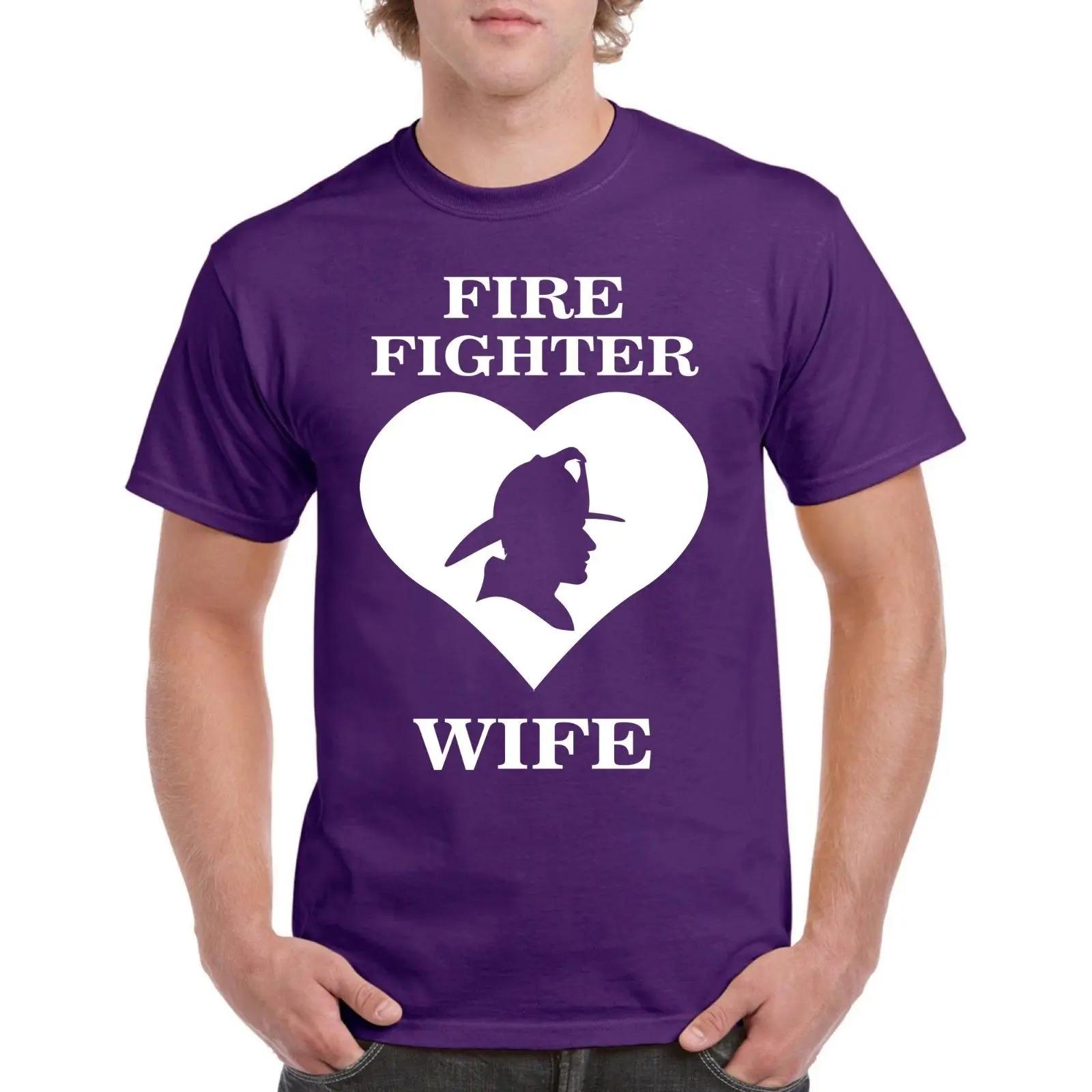 

Fire Fighter Wife Love Humor Rescue TShirt 100 Cotton ONeck Summer Short Sleeve Casual Mens Tshirt Size S3XL 4XL