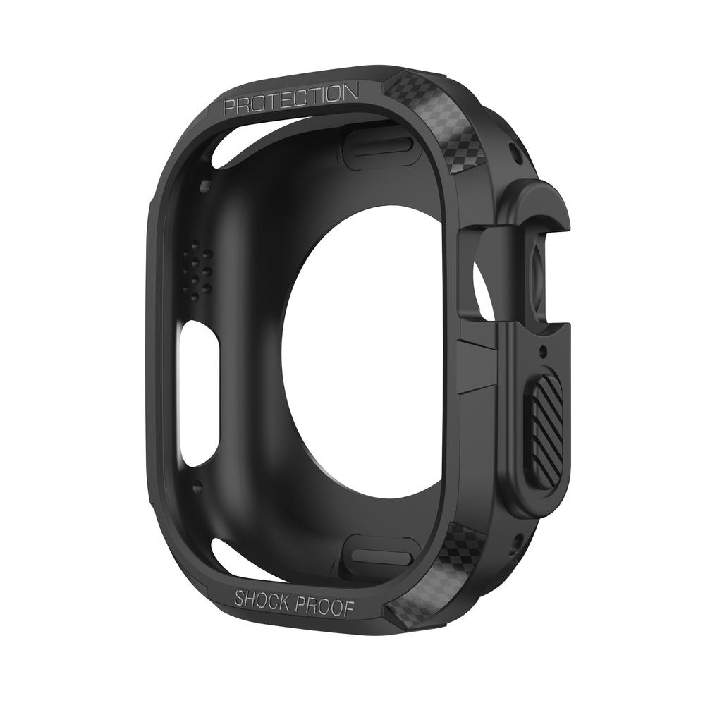 Carbon Fiber Case For Apple Watch Series 10 42mm 46mm Soft TPU Bumper Shell For iWatch S10 Shockproof Cover