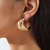 2026 New Fashion Metal Geometric Round Circle Hoop Earrings for Women Vintage Gold Color C-Shaped Statement Earring Jewelry Gift