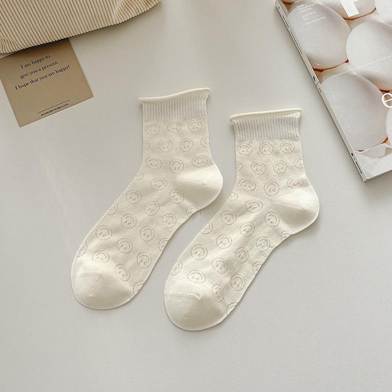 

Женские летние сетчатые дышащие носки с подвернутым краем, в стиле колледжа, все виды носков-трубок 1 pair белый