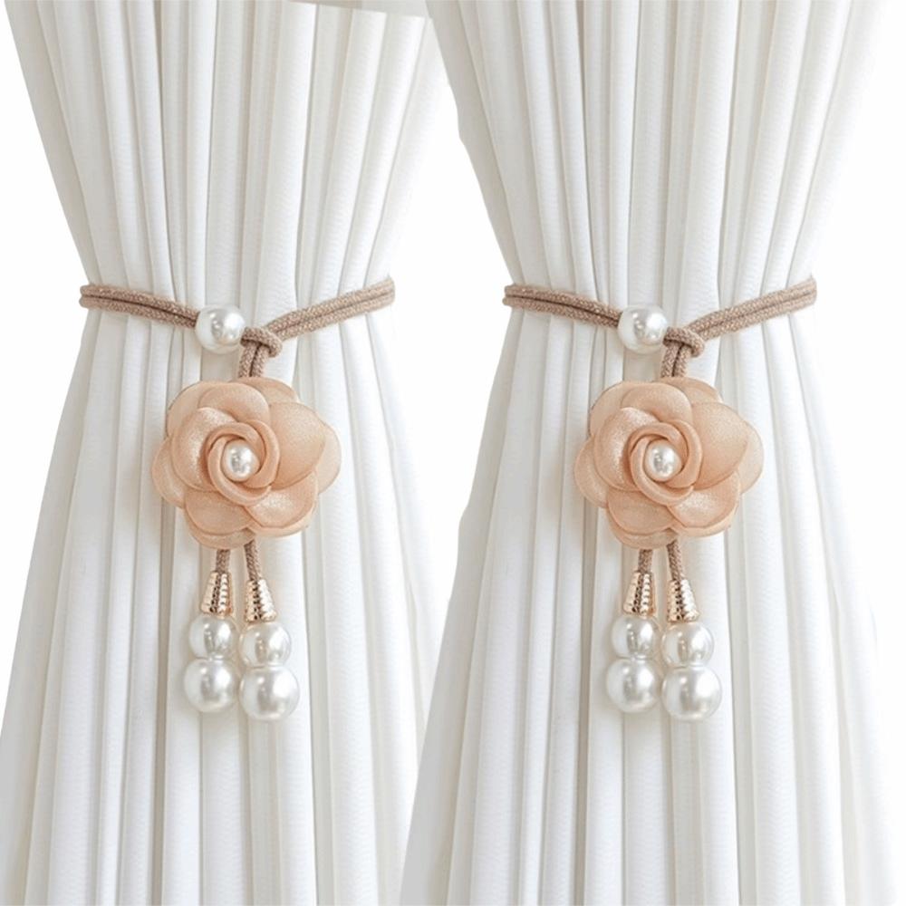 2Pcs Minimalist Floral Curtain Tiebacks Modern Curtain Holdbacks Hanging Ornament