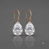 Moissanite  Earring, Pear-Cut Gemstone, 925 Sterling Silver, Drop Hook Earring, Women Jewelry, September Birthstone, Teardrop Earring
