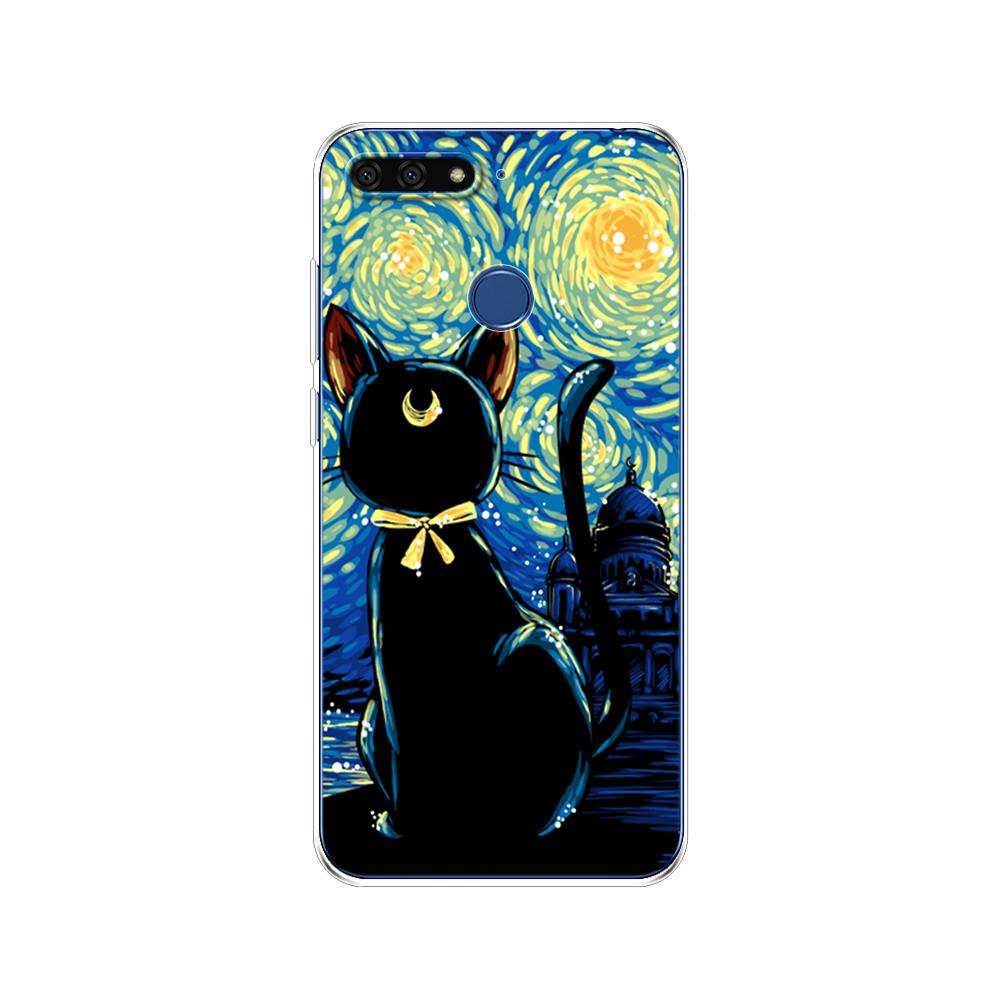 For Huawei Honor 7C 5.7 Inch Case Cover Soft Silicone TPU Cute Cover Back Protective Phone Case For Huawei Honor 7c Aum-L41 Bags
