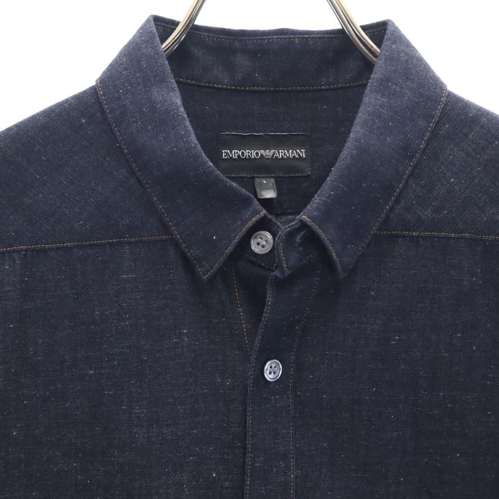 Emporio Armani Long sleeve Chambray Hidden Button down shirt L Indigo Men's Used