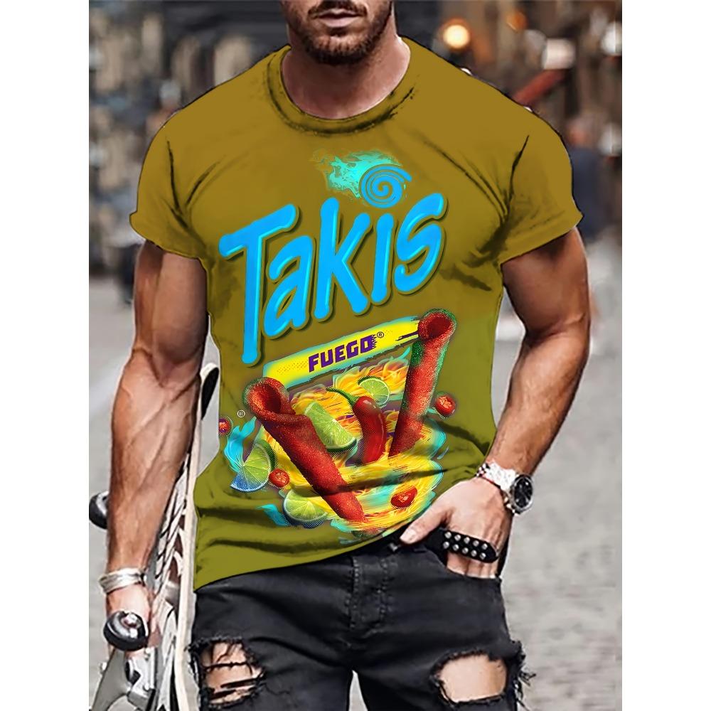 

Чоловічий одяг Мода Takis 3D Графічні футболки Повсякденна футболка з коротким рукавом Топ з круглим вирізом Чоловіча футболка Літня Повсякденна Вільна футболка 6XL