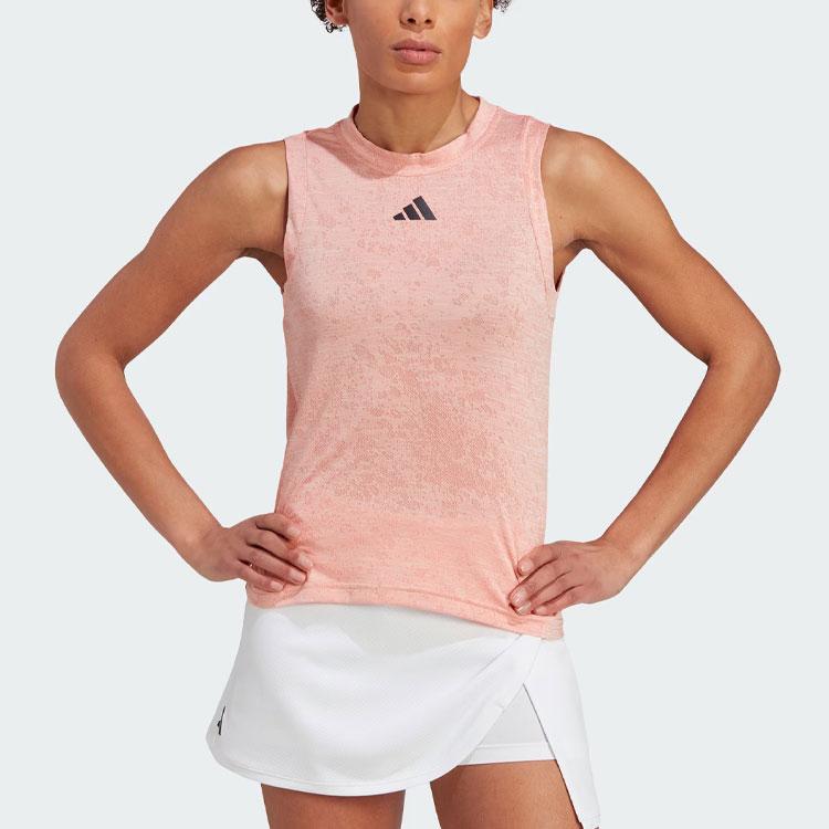 Adidas Tennis Match Tank Top Logo Fit Round Neck Sleeveless Summer Vest Women Tops Earth-Brown IA8333