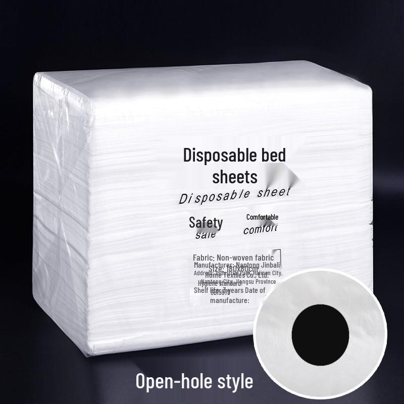 Thickened Waterproof Disposable White Bed Sheets with Face Hole for Salon Massage - Non-woven, Breathable, Oil-Proof
